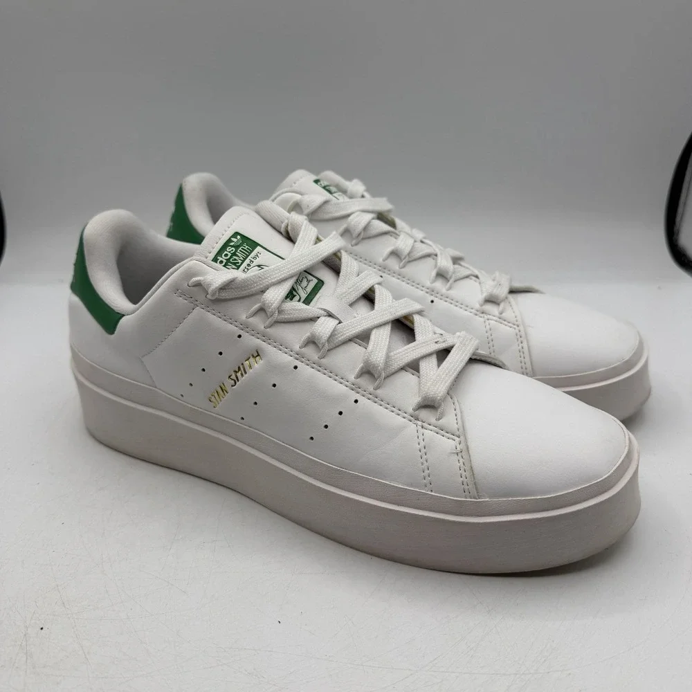 Adidas Stan‎ Smith Bonega Shoes Womens 10.5 White/Green Platform Sneakers GY9310